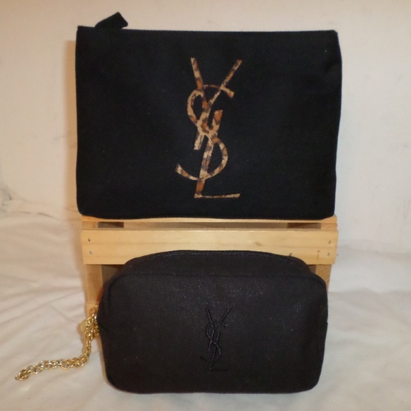 Yves Saint Laurent Handbags - 2 Yves Saint Laurent PARFUMES YSL Makeup Bags Leop